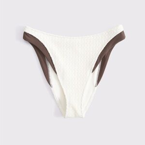 A&F Crochet-Style Mid Rise High Leg Moderate Bottom Medium